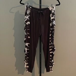 Chaser Soft Pants Tie Dye Pull On Gathered Ankle Jogger Pants Gray Size Small